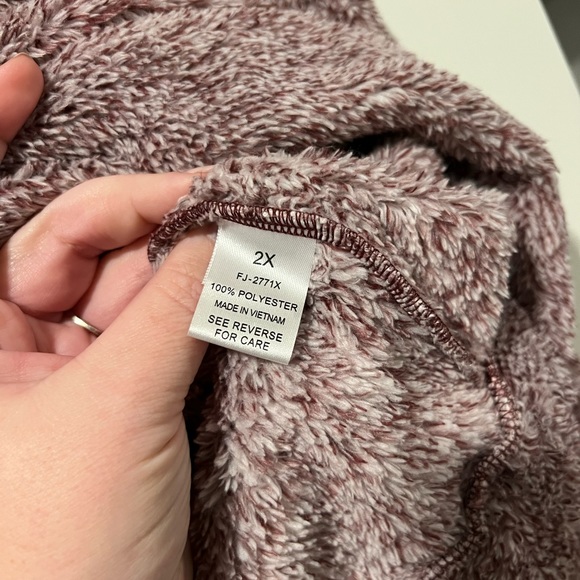 Half zip pullover sweater with kangaroo pocket - burgundy - Picture 10 of 11